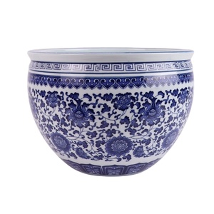 RZNV17-A <span class=keywords><strong>Pot</strong></span> <span class=keywords><strong>en</strong></span> céramique de Jingdezhen, bleu et blanc, motif de <span class=keywords><strong>lotus</strong></span> antique, <span class=keywords><strong>pot</strong></span> <span class=keywords><strong>en</strong></span> céramique - Product Image 1