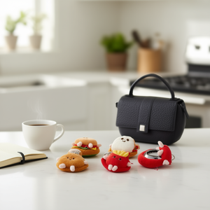 Llavero de peluche Angelina Hamburger de 10 cm con monedero y espejo para mujeres y niños - Product Image 5