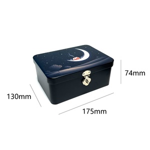 Boîte en fer blanc rectangulaire avec serrure à code, conteneur métallique personnalisé en fer blanc, écologique et recyclable, boîte mystère, boîte surprise, thé vert - Product Image 2
