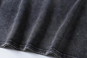 Logotipo personalizado mujeres Retro Vintage letras bordado verano desgastado negro cuello redondo ácido lavado Crop Top camiseta Retro lavado camiseta - Product Image 5