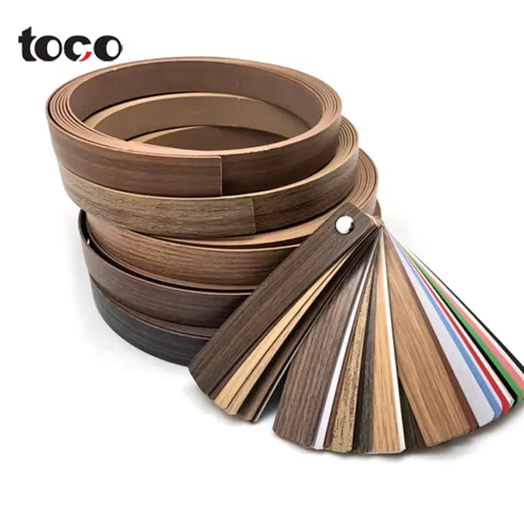Toco 0,45mm Roségold Holzmaserung einfarbig abs Möbel Spanplatte laminierte Decke PVC Rand Streifen für Schrank