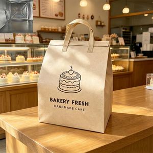 Sac isotherme personnalisé de haute qualité, écologique, en non-tissé, avec logo, pour gâteaux, thé au lait et aliments chauds - Product Image 1