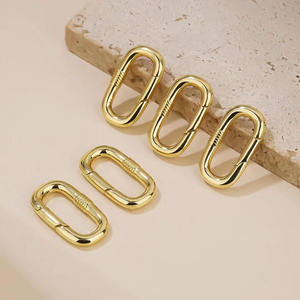 ห่วงล็อกตะขอก้ามปูชุบทองรูปวงรีแหวนประตูแบบกดสปริงรูปหัวใจสำหรับเครื่องประดับแบบทำมือสร้อยข้อมือสร้อยคอ - Product Image 3