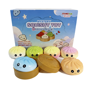Juego de 12 Juguetes Antiestrés de Espuma PU en Forma de Bollo de Colores, Juguetes Sensoriales <span class=keywords><strong>Mochi</strong></span> Suaves para Aliviar el Estrés, con Logotipo Personalizado - Product Image 3