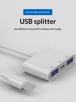 Câble OTG Type C à double port USB, prend en charge la charge rapide, connecte souris/USB/clavier, modèle iPhone, protection contre les courts-circuits