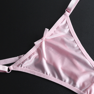 Luxury Satin Women's <b>Thong</b> Adjustable Strap Low Rise G-<b>string</b> Silky Soft Ladies Panties Elegant Lingerie for Women Wholesale - Product Image 4