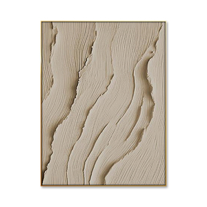Grande Toile Épaisse Fait Main 3D Simple Beige Texture <span class=keywords><strong>Vague</strong></span> Océan Texture Peinture à l'Huile Art Mural Moderne - Product Image 1
