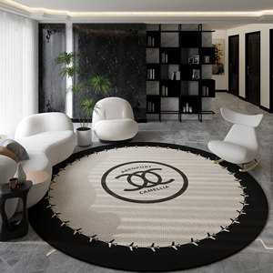 Modern Round Area Rug Minimalist Lines Washable Living Room Study Floor Mat <b>Crystal</b> Velvet Spring 2026 - Product Image 4