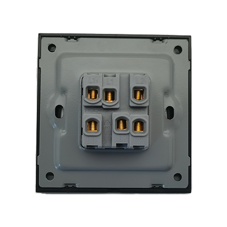 VNX UK Standard Wall Switch Electrical Luxury PC Meteor Silver Panel 2 Gang 1 Way Wall Light Switch Touch Switch Socket