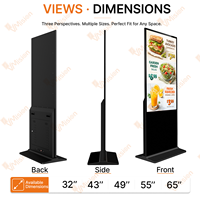 Señalización Digital Interior 4K UHD de 32-65 Pulgadas 178 °   Pantalla Táctil PCAP Comercial de 4 mm de Grosor con Vista Amplia, Funcionamiento Continuo 24/7, Base Móvil para Windows
