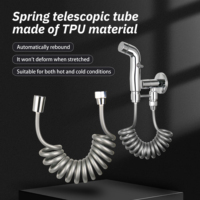 Tuyau de douche télescopique flexible en PVC multifonctionnel moderne pour la maison, robinet de bidet et douchette Shattaf pour salle de bain (vente en gros)