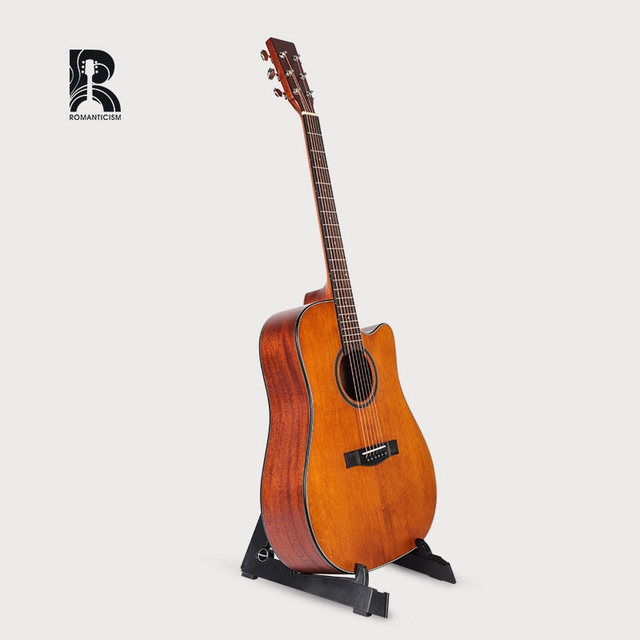 High Quality Rm ZY-STD01 Spruce Solid Top 41 Inch Dreadnought Guitar Cutway Acoustic Custom Beginner Guitar Rosewood Fingerboard