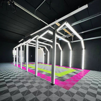 Tunnel lumineux LED sur mesure de 4 m de large pour garage, éclairage LED pour 1 voiture, tunnel lumineux LED pour detailing, 5 pièces pour porte
