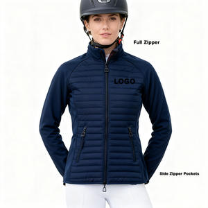 Veste d'équitation pour femme, fermeture éclair intégrale, deux poches latérales zippées, col montant, manches longues, imperméable - Product Image 1