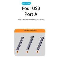 Extensor USB 4 puertos tipo C Hub 90 grados ángulo recto 3 * USB 2,0 estación de acoplamiento expansor para computadora portátil 4 en 1 USB Hub Splitter