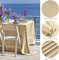 Couverture de Table en Satin Superposition Rectangle Décoration en Tissu Lisse en Soie Brillante pour Nappe de Mariage