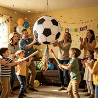 Großhandel Lanweier Traditionelles Süßigkeiten-Klopfspiel Zubehör Kinder-Fußball-Papier-Piñata Einfache Montage für Party Geburtstag
