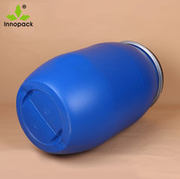 Tambour en plastique HDPE, capacité de 55 gallons, 200 Litre, avec couvercle à anneau de verrouillage, bleu