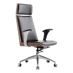 Modern tasarım kontrplak kabuk siyah ofis koltuğu kolları ile
