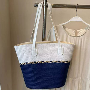 Chapeau <span class=keywords><strong>de</strong></span> soleil à large bord <span class=keywords><strong>sac</strong></span> fourre-tout marron vacances d'été voyage Shopping femmes <span class=keywords><strong>plage</strong></span> rayé chapeau <span class=keywords><strong>de</strong></span> paille ensemble <span class=keywords><strong>de</strong></span> sacs <span class=keywords><strong>de</strong></span> <span class=keywords><strong>plage</strong></span> - Product Image 4