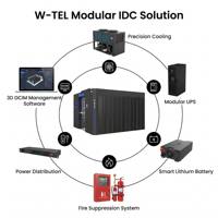 Centre de données W-TEL à double rangée haute densité, étanche IP67 et anti-poussière |   Infrastructure de serveur modulaire 37U pour clusters d'IA GPU