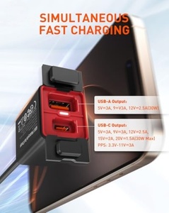 Chargeur USB rapide et durable pour moto électrique, chargeur de téléphone portable avec ports USB - Product Image 2
