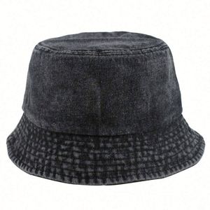Vente en gros de chapeaux seau bleus unis pour hommes et femmes en denim - Product Image 2