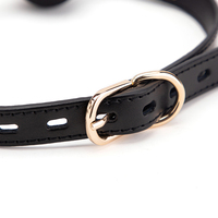 DSM Bondage bouche Gag Silicone boule Gag pour adulte jeu sexuel jeu en cuir noir ensemble bouche boule sexe produit en cuir