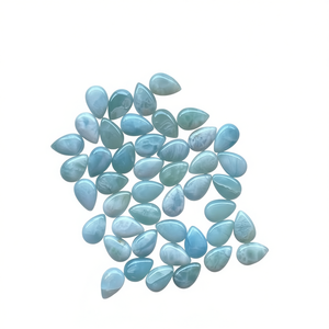 Pierre précieuse naturelle Larimar en cabochon poire, lisse et polie, bleu ciel, pour la fabrication de bijoux, vente en gros - Product Image 5