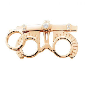 Fabrik-Welttag der Augenpflege Geschenk Täglicher Gebrauch Zirkon-Anstecknadel Einzigartige Gold-Silber Geometrische Brillen-Brosche für Meine Tochter - Product Image 1