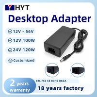 Adaptateur d'alimentation à découpage industriel haute efficacité AC/DC avec PFC actif 24V 30V 36V 48V 54V 120W, 12V 100W pour PC de bureau