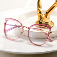 Partagas vente en gros de lunettes Oeil de chat TR90 à monture métallique anti lumière bleue lunettes optiques à monture pour femmes