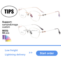 Monture de lunettes unisexe sans monture en titane pur, certifiée UV400 anti-lumière bleue, de haute qualité, avec étui à lunettes – Vente en gros usine