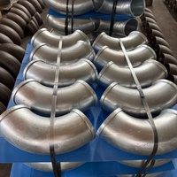 Codo de 90 grados Sch40 para soldadura a tope, forjado, para tubería de agua, con extremo biselado, radio largo, de acero inoxidable
