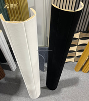 Mur de tambour en MDF flexible en bois rond bleu de style européen Panneau acoustique en daim à absorption acoustique incurvé