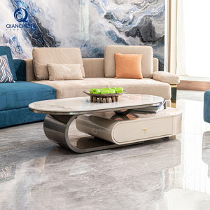 Qiancheng Nhà Thiết Kế Thương Hiệu Thép Không Gỉ Bằng Gỗ Tổ Bàn Cà Phê Kết Hợp Thiết Lập Cho Phòng Khách Nhà - Product Image 4