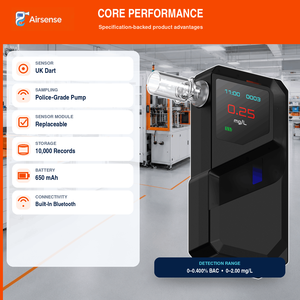Alcootest à capteur de cellule à combustible remplaçable avec 10 000 enregistrements de tests pour les dépistages d'alcool au lieu de travail - Product Image 3