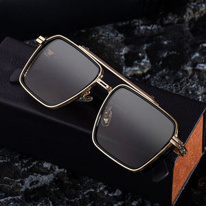 Lunettes de soleil carrées tendance Partagas pour hommes, avec logo personnalisé, style punk, double pont, protection UV400, vente en gros - Product Image 4