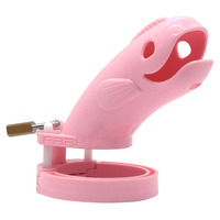 Dispositif de chasteté pour homme gay, cage à pénis en forme de baleine, de poisson, de dragon, anneau de pénis en plastique, BDSM, SM, bondage, cage à pénis pour homme