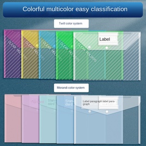 A4 Document <strong>Folder</strong> Wholesale Classic Twill Button PP Transparent Customizable Printable Logo Exam Paper Storage Filing Bag - Product Image 4