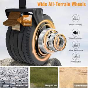 Chariot de sport pliable avec roues, capacité de 240L, charge de 560lb, grands chariots d'épicerie 3 en 1 à usage intensif - Product Image 3