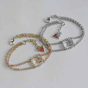 Marchio famoso Designer di gioielli di moda 18K placcato oro lettera diamante Guess a catena bracciale per le donne - Product Image 5
