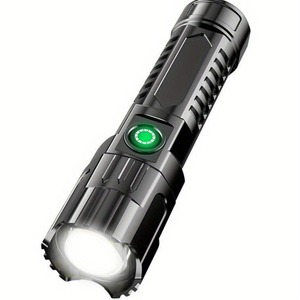 Bán Hot xách tay ngoài trời ánh sáng sáng Telescopic Zoom ABS nhựa cơ thể USB sạc Led Ngọn Đuốc Đèn chiến thuật đèn pin - Product Image 1