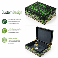 Boîte Cadeau en Bois Brillant à Camouflage Numérique, Impression UV Personnalisée, Luxe, Écologique, Faite à la Main, pour Parfums et Objets de Collection