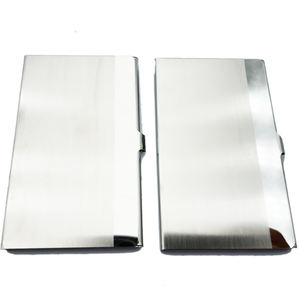 Vente en gros de cadeaux publicitaires minimalistes Porte-cartes en acier inoxydable Porte-cartes d'identité de crédit en métal mince vierge Portefeuille - Product Image 4