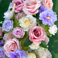 Chemin de fleurs de pivoine Rose personnalisé, rangées de fleurs artificielles bon marché pour la décoration de mariage