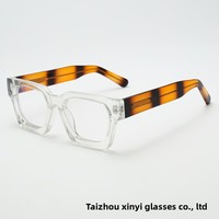 Monture optique en acétate à bords larges et épais, style punk haut de gamme, unisexe, verres PC anti-lumière bleue, logo personnalisé