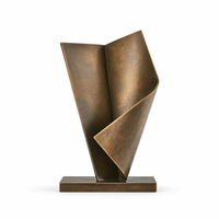 Trophée en métal polyèdre écologique, bronze, à facettes, formes pliées ascendent vers le haut, logo personnalisé UV, trophée de récompense, cadeaux pour salons professionnels