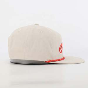 Parche Deportivo de Poliéster con Logotipo Bordado al por Mayor, Parche Tejido Personalizado de 5 Paneles con Visera Plana Ajustable, Estilo Hip Hop - Product Image 4