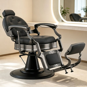 Fauteuil de <span class=keywords><strong>Barbier</strong></span> Professionnel Inclinable Robuste Style Rétro Antique pour Salon de Coiffure - Product Image 5